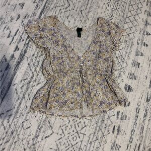 Wild Fable Purple and Yellow Floral Blouse